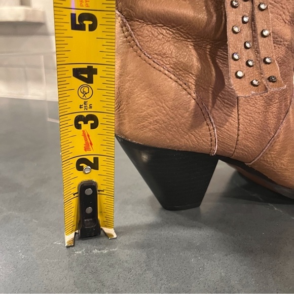 NWT Santa Fe Boot sz 8 tan leather fringed bling cowgirl boots - Picture 11 of 16